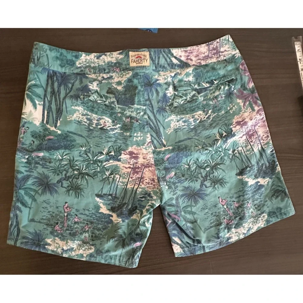 Faherty Brand Men's Size 36 Tropical Print Board Shorts Swim Trunks 38x7